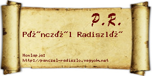 Pánczél Radiszló névjegykártya