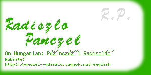 radiszlo panczel business card